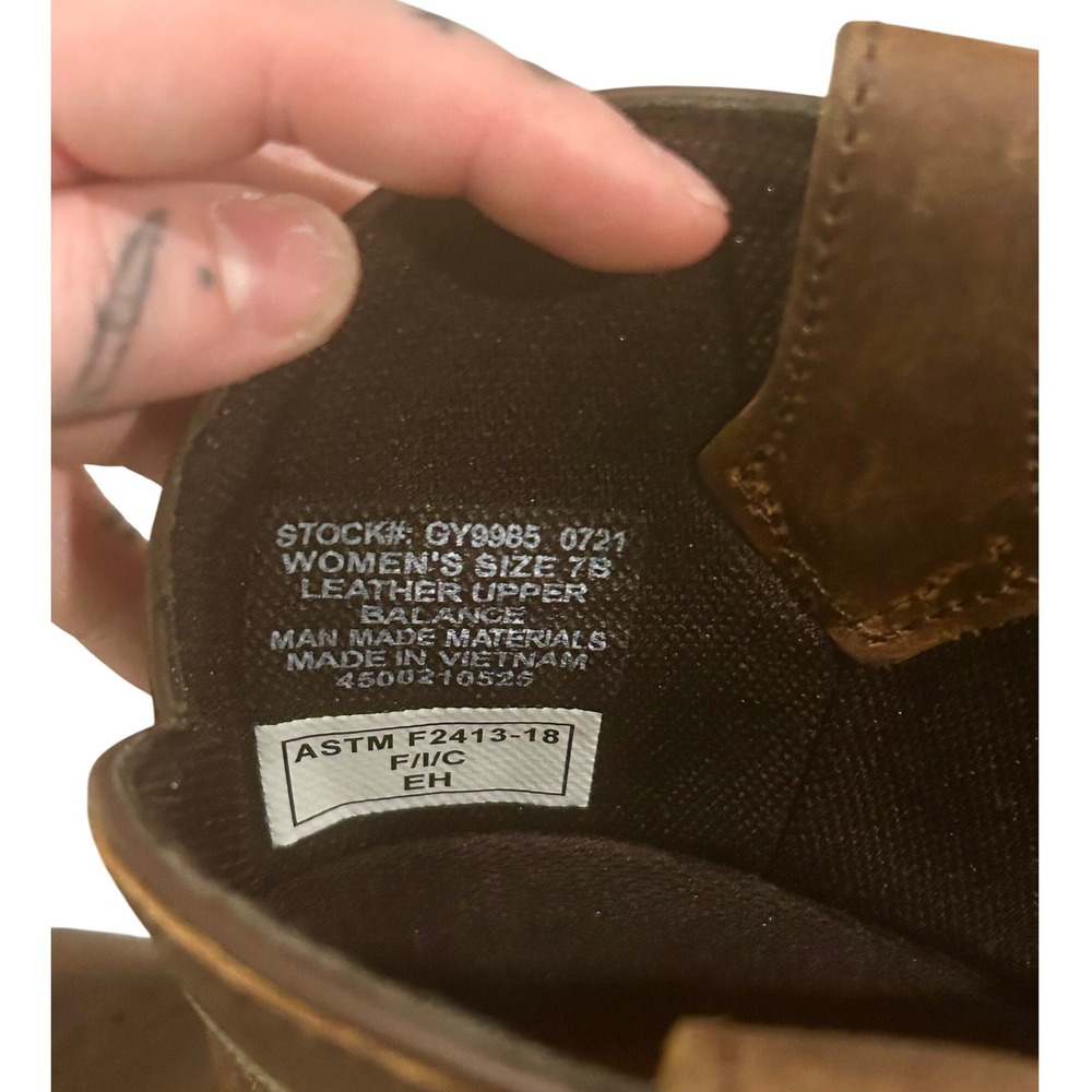 NWT Justin Steel Toe Waterproof Western Boots Brown Leather - Picture 4 of 4